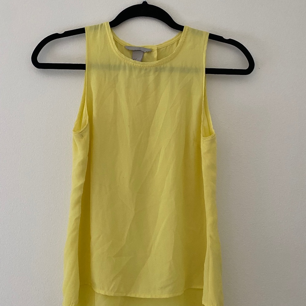 H&M flowy sleeveless neon yellow top